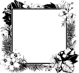 Exotic Bloom Border Floral Oasis Logo Tropic Trellis Flowering Perimeter Icon