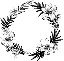 Hibiscus Hues Floral Boundary Design Petal Portal Tropical Flowering Logo