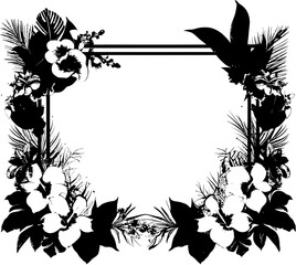 Orchid Opulence Tropical Blossom Frame Bloom Breeze Flower Border Vector Logo