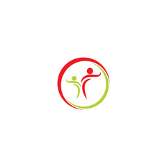 Digital illustration of a creative human connection team brand logo design for businesses