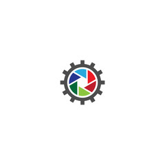 Fototapeta na wymiar Digital illustration of a creative gear brand logo design for businesses