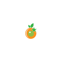 Vector illustration of a colorful camera shutter logo design in 
Persimmon form on white background
