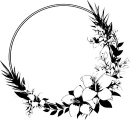 Palm Paradise Plant and Flower Emblem Tropical Tapestry Exotic Flora Icon