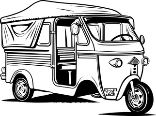 Street Sprinter Rickshaw Vector Design Downtown Drives Tuk Tuk Logo Emblem