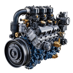 Fototapeta premium Isolated diesel engine isolated on white background. 