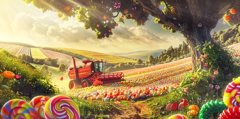 Keuken spatwand met foto Candyland. Children's sweet imagination. Collection of marmalade. © bit24