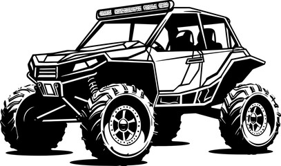 Nature Voyager Sport Vehicle Icon Design Trailblazing Tracker UTV Vector Symbol