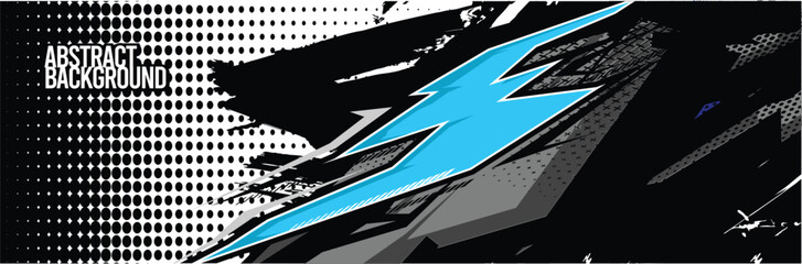 Branding Car Decal Wrap Design. Abstract Striped Racing Background Kit for Vehicles - Vector Graphics