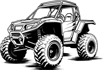 Wilderness Voyager UTV Vector Logo Terrain Dominator Sport Vehicle Icon