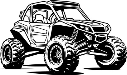 Off Road Connoisseur Sport Vehicle Emblem Adventure Conqueror UTV Vector Design