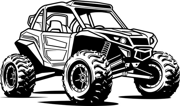 Off Road Connoisseur Sport Vehicle Emblem Adventure Conqueror UTV Vector Design