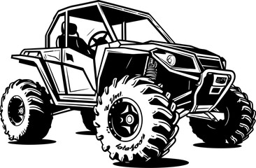 Trail Conqueror Off Road Vehicle Symbol Wilderness Voyager UTV Vector Logo