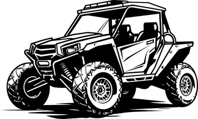 Off Road Odyssey Sport Vehicle Logo Adventure Seeker UTV Vector Emblem - obrazy, fototapety, plakaty