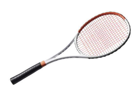 Symphony of Strings: Tennis Racket Elegance. On White or PNG Transparent Background.
