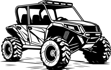 Off Road Connoisseur Sport Vehicle Emblem Adventure Conqueror UTV Logo Icon