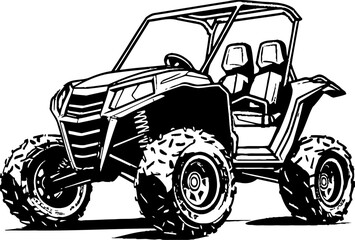 Trail Voyager Off Road Vehicle Symbol Wilderness Navigator UTV Vector Emblem