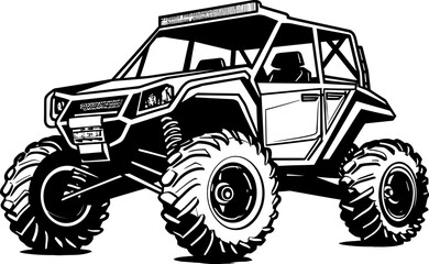 Wilderness Navigator UTV Vector Emblem Terrain Explorer Sport Vehicle Logo