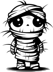 Eerie Elegance Vintage Mummy Logo Design Hauntingly Happy Cute Creepy Mummy Icon