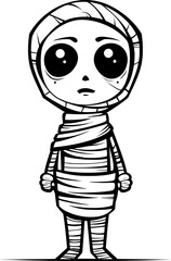 Tomb Tenderness Vintage Mummy Vector Symbol Coffin Cuteness Cute Creepy Mummy Icon