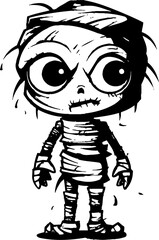 Wrapped in Wonder Vintage Mummy Logo Coffin Cuddles Creepy Mummy Vector Symbol