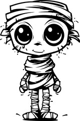 Eerie Elegance Creepy Mummy Logo Design Wrapped Wonders Vintage Mummy Icon