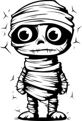 Ancient Affection Cute Creepy Mummy Logo Nostalgic Nightwalker Vintage Mummy Icon