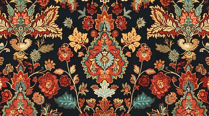 Digital textile design featuring Mughal patterns suitable for fabrics, carpets, and decorative uses
