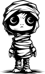 Retro Rot Romance Cute Creepy Mummy Symbol Spooky Sweetheart Vintage Mummy Emblem