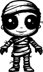 Retro Rot Rejoice Cute Mummy Icon Design Hauntingly Handsome Vintage Mummy Symbol