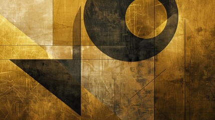 Obraz na płótnie Canvas Geometric art print on a golden texture, ideal for wallpapers, posters, or textile designs