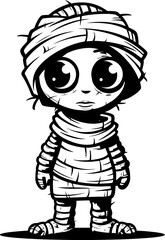 Retro Rattle Romance Creepy Mummy Icon Design Quirky Coffin Cuddle Vintage Mummy Symbol