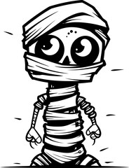 Cute Cadaver Retro Mummy Icon Design Vintage Ghoul Glamour Creepy Mummy Symbol