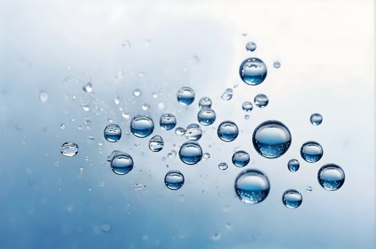 AI generated illustration of pure water drops on transparent background