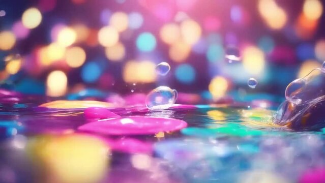 Colorful papers in water on boken background