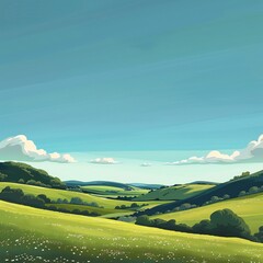 landscape with mountains and blue sky