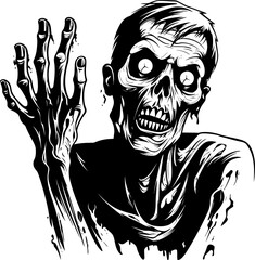 Dreadful Draught Vector Logo with Zombie Hands Rotting Reach Emblematic Zombie Hands Icon