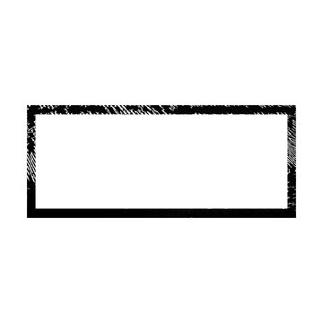 Frame border grunge shape icon, rectangle decorative doodle element for design in vector illustration