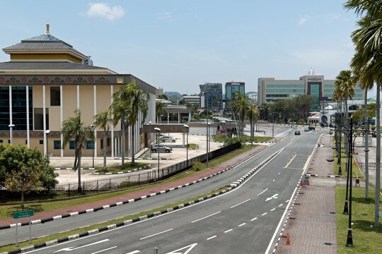 A view of the Jabatan Adat Istiadat Negara (Royal Ceremonial Hall) in Bandar Seri Begawan, the capital of Brunei Darussalam. Borneo island. Asia.