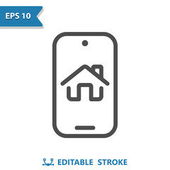 Smart Home Icon. Smartphone, Mobile Phone, House, Home