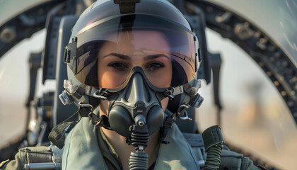 A female fighter jet pilot