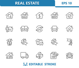 Real Estate Icons. House, Home, Household