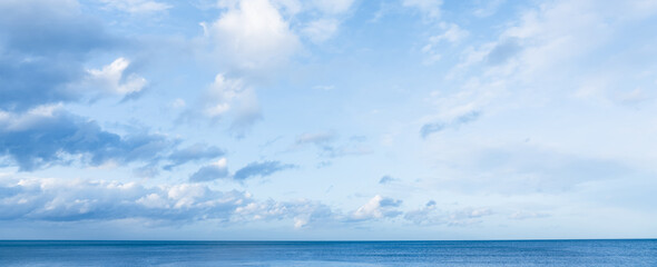 Sky Blue,Cloud Background,Horizon Spring Clear Sky in Morning by the beach,Beautiful landscape...