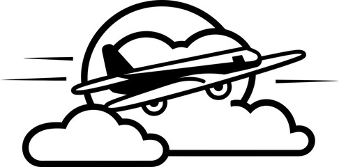 Doodle Aviator Playful Aircraft Emblem Airborne Sketches Sketchy Aviation Symbol