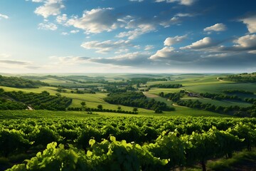 Fototapeta na wymiar Vineyard in Tuscany, Italy. Rural landscape with vineyards.