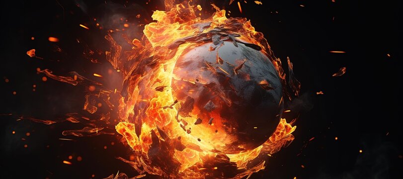 fireball rock explosion, blast, smoke 69