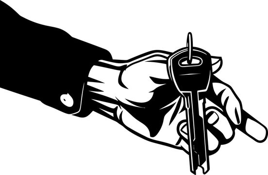 Key Companion Secure Hand and Key Emblem Handheld Access Key in Hand Logo