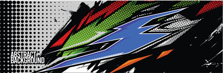 Vector Car Decal Wrap Design: Abstract Racing Stripe Background Kit for Vehicles, Race Cars, Rally, Adventure, and Livery