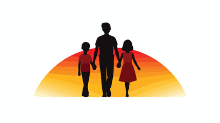 Family Icon. Vector isolated black and white editable