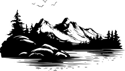Sketchscape Serenity Coastal Sketch Logo Natures Palette Wild Nature Sketch Icon