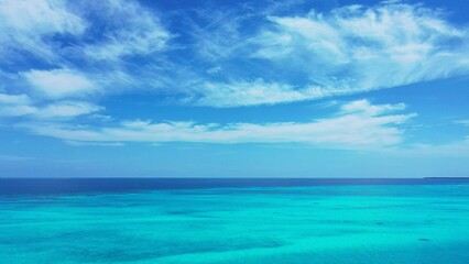 Scenic view of a turquoise sea on a sunny day